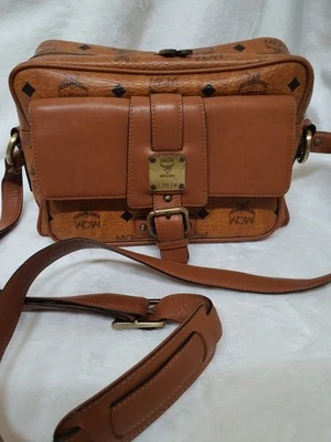AUTÉNTICO MCM Coñac Visetos Bolso de Hombro Clossbody  Foto 1 de 4