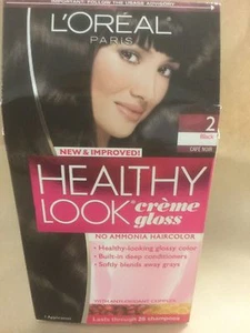L'Oreal Healthy Look Crema Brillo Color de Cabello #2 Negro Café' Negro NUEVO. - Imagen 1 de 8