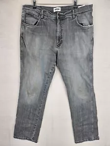 Wrangler Texas Mens Jeans W40 L32 Grey Regular Straight Stone Wash Denim Casual - Picture 1 of 17