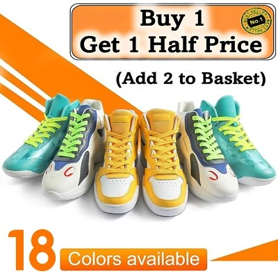 Flat Shoe Laces Boots Trainers Skate Football Coloured Shoelaces Adult Kids - Image 1 of 2