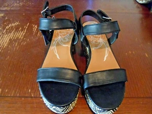dv Women's Brynn Ankle Strap Woven Flatform Sandals - Black - Size:11 - Picture 1 of 5