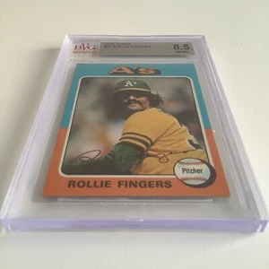 1975 Topps #21 Rollie Fingers BVG Graded 8.5 NM-MT +  - Foto 1 di 5