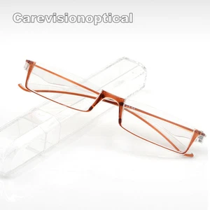 Nuevo estuche de tubo gafas de lectura delgado lector TR marrón +1.00 +1.50 +2.00 +2.50 +3.00 - Imagen 1 de 13
