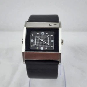 RARE NIKE OREGON SQUARE WA0051 QUARTZ BLACK WR 100M MEN'S WATCH NEW BATTERY - Picture 1 of 10