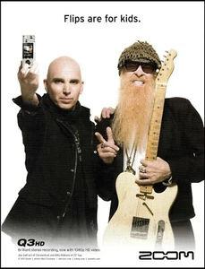Joe Satriani ZZ Top Billy Gibbons 2011 Zoom Q3 HD Handy Video Recorder ad print - Picture 1 of 3