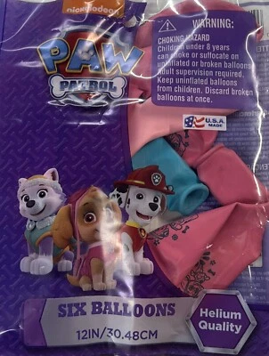 Pioneer Latex Balloons 6 Ct 12″ Paw Patrol Girls  - Image 1 of 2