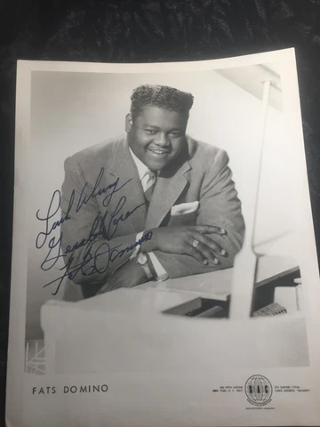 Vintage Fats Domino Personalized Autographed Photo 8 x 10 Cover