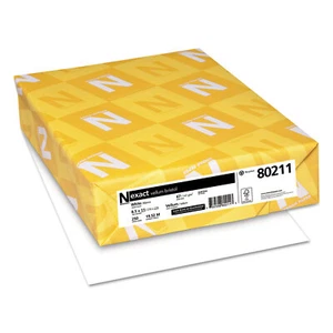 Cubierta de papel Neenah exacto pergamino bristol stock, 67 lb, 94 brillante, 8 1/2 x 11, blanco - Imagen 1 de 4