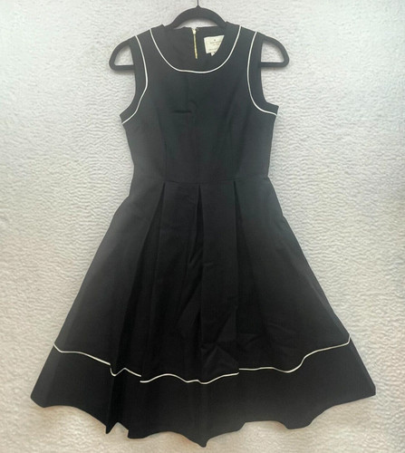 Abito Kate Spade donna 2 nero Hope Fit and Svagliato Brighton a pieghe foderato linea A