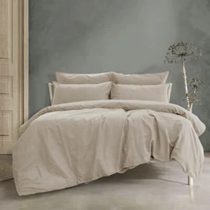 Embre Taupe (Also known as Warm Grey) 100% Washed Cotton Quilt Cover Set by A... - Picture 1 of 4