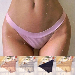 Women Comfortable Cotton Solid Underwear Sexy Underpants High-Elastic - Picture 1 of 20