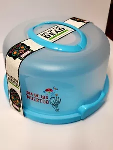 New Day of the Dead 10" Cake Carrier "Dia De Los Muertos" & Skeleton Hand Decora - Picture 1 of 8