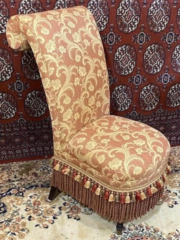 Chair Slipper Accent Fabric Upholstered Armless Vintage Cover