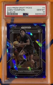 2023 Panini Prizm Draft Amen Thompson Rc /99 Blue Ice PSA 10 Rookie - Bild 1 von 2