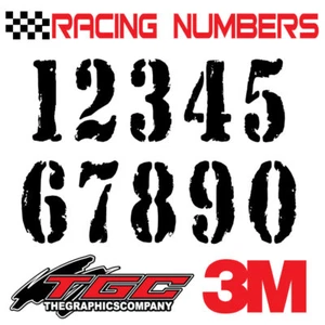 Racing Numbers Vinyl Decals Stickers boat car BMX bike off road sprint quad RBR - Bild 1 von 8
