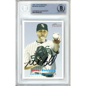 2006 Topps Heritage #63 Mark Buehrle Signed Card AUTO Beckett BAS Slab White Sox - Picture 1 of 6