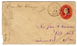 Mouse Creek TN (Mcminn 1855-1897) Postal Entire to Mill Point - Picture 1 of 2