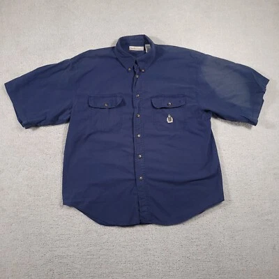 Camisa De Colección Años 80 90 Bugle Boy Company Azul Marino Abotonada Para Hombres XXL Cresta Logo Foto 1 de 4