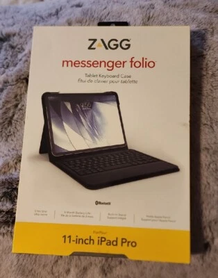 NEW! ZAGG Messenger Folio for 11" iPad Pro - Black. FAST SHIPPING - Image 1 of 2