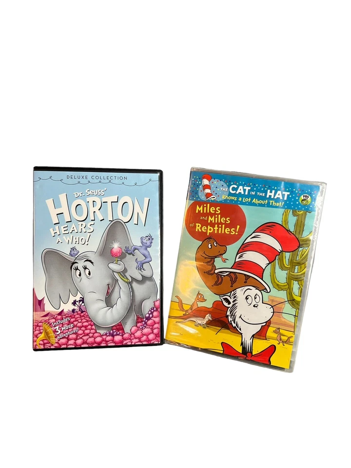 Dr Seuss Cat In The Hat Miles And Miles Of Reptiles & Horton Hears A Who Dvd lot - Image 1 of 1