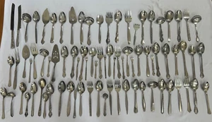 VINTAGE STAINLESS STEEL SERVING PIECES LADLE PIE FORK SPOON LOT OF 81 - Picture 1 of 7