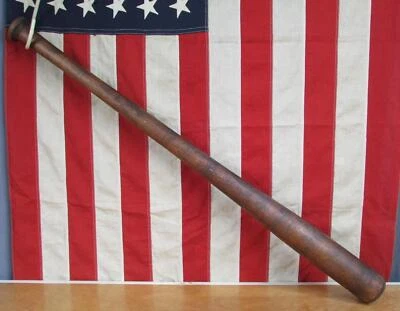 Vintage 1900s Antique Wood Baseball Bat Hand Turned Homemade 35.5" Folk Art - Image 1 of 4
