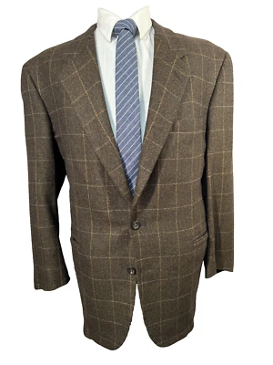 TOM JAMES мужской коричневый окно чек шерсти НА ЗАКАЗ Sport пальто Blazer куртка 44R - Изображение 1 из 4