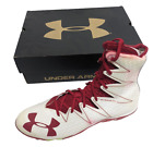 UnderArmour Men's Football Cleats Red & White Size 14 Team Spine Highlight MC