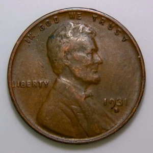 ~COBRE AMERICANO VINTAGE~ 1931-D Lincoln Wheat Penny Un Centavo EE. UU. 1c XF i431 - Imagen 1 de 2