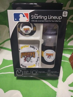 Babero chupete biberón línea inicial de los Piratas de Pittsburgh........x Foto 1 de 4