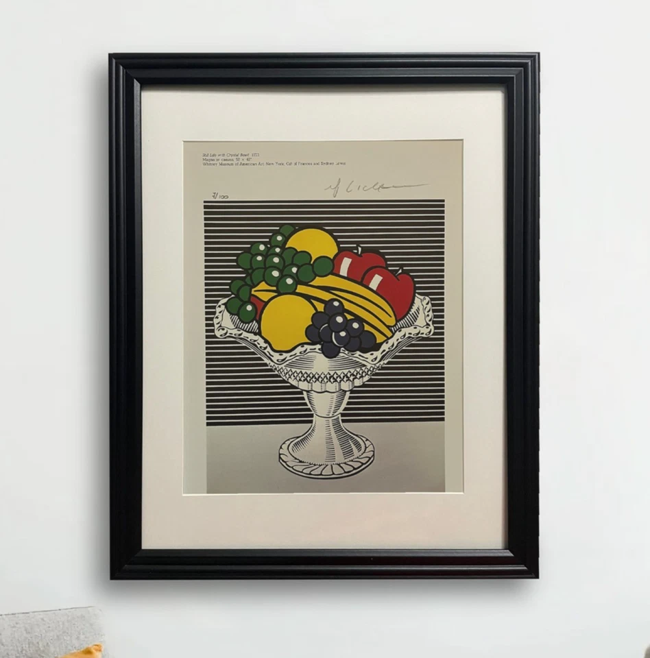 Impressão original assinada à mão por Roy Lichtenstein com certificado de autenticidade e avaliação de +US$ 3.500 - Imagem 1 de 4