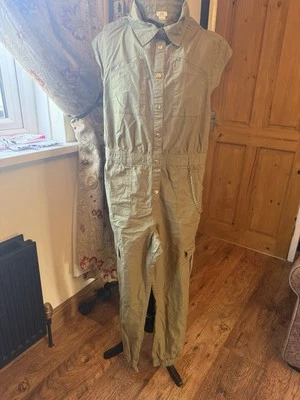 River Island Khaki Jumpsuit Age 13/14 Chain Detail Beautiful  - Image 1 of 3