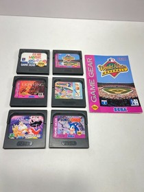 Sega Game Gear Lot of 6 Bundle -Sonic Chaos Sonic 2 Lion King GearWorks Ariel