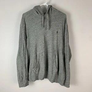 Polo Ralph Lauren Herren Large leichter Langarm Hoodie grau Sweatshirt Logo - Bild 1 von 6
