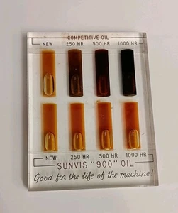 Sunoco Sunvis 900 Oil Advertising Display Lucite Sales Representative Demo RARE - Picture 1 of 8