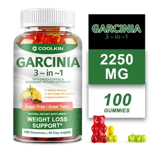 Garcinia Gummies-Green Coffee, Raspberry Ketones-Natural Weight Loss,Fat Burning - Picture 1 of 14