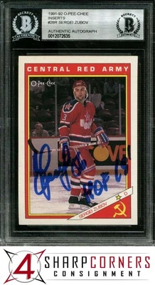 1991 O-PEE-CHEE INSERTS #28R SERGEI ZUBOV RC HOF BGS AUTHENTIC AUTO - Image 1 of 4
