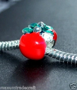 5pcs aleación manzana roja cuentas espaciadoras encajan cadena de serpiente europea 10mm - Imagen 1 de 2