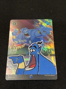 Lorcana Genie Enchanted Card Signed & Sketch Christian Romero Grail 209/204 - Picture 1 of 5