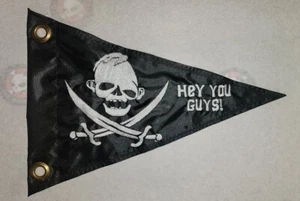 10"x13,5" Faultier Hey You Guys schwarz Dreieck Sicherheitsflagge mit 2 Messingösen - Bild 1 von 2