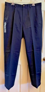 Haggar Mens W2W Navy Blue Pants 38x32 Classic Fit Comfort Waist Flat Front NWT - Picture 1 of 6