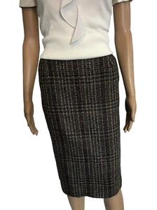 vtg HENRY WHITE Cashmere Lambswool Skirt Sz 10 Pin Up Pencil Ireland - Picture 1 of 7