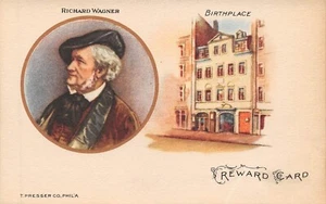 RICHARD WAGNER~COMPOSITOR ALEMÁN~TARJETA DE RECOMPENSA DE MÚSICA ESTUDIANTE DE PRENSA - Imagen 1 de 3