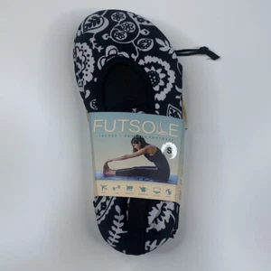 futsole NWOB women’s small indoor outdoor active footwear black floral K2 - Picture 1 of 5