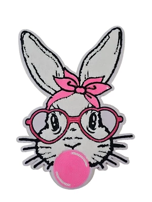 Easter Bunny Wearing Glasses Blowing Bubble Youth - Image 1 of 2