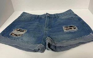 WOMEN'S BLUE JEANS SHORTS size LARGE New - Picture 1 of 4