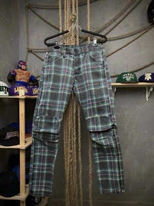 G-Star Elwood 5622 Pharrell Pants Green Plaid Size 28 Unisex Cargo Trousers - Picture 1 of 5