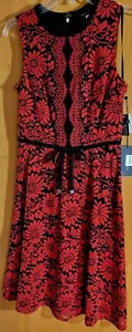 Tommy Hilfiger Black & Red Lacy Dress, Size 2. NWT - Picture 1 of 10