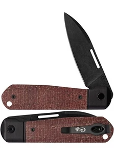 Case XX USA Revoindie Black Anodized Dark Red Burlap CPM20-CV Highbanks Knife 🔪 - Picture 1 of 1