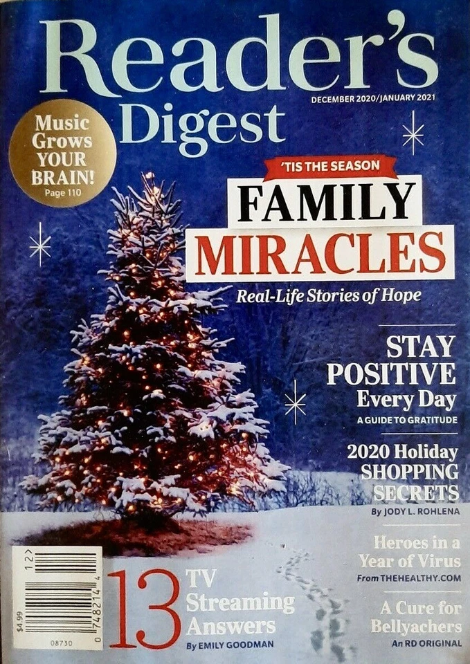 Reader's Digest Magazine December 2020 January 2021 - FAMILY MIRACLES Issue - Image 1 of 1